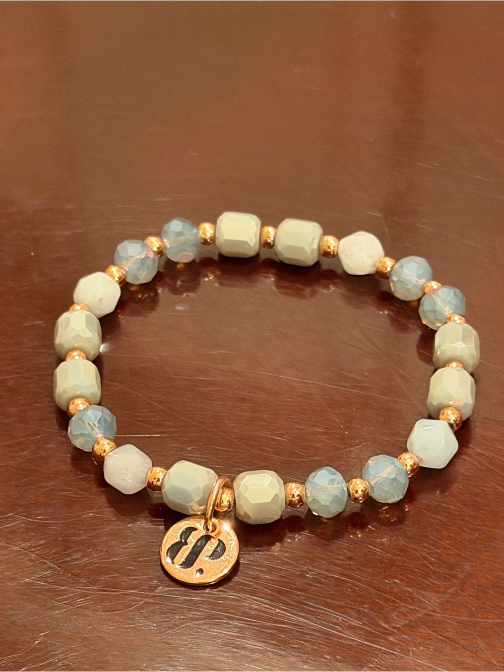 Bomb Party NWT ChristmasTree Gold and Gray Beaded Bracelet Stack! - Picture 7 of 9